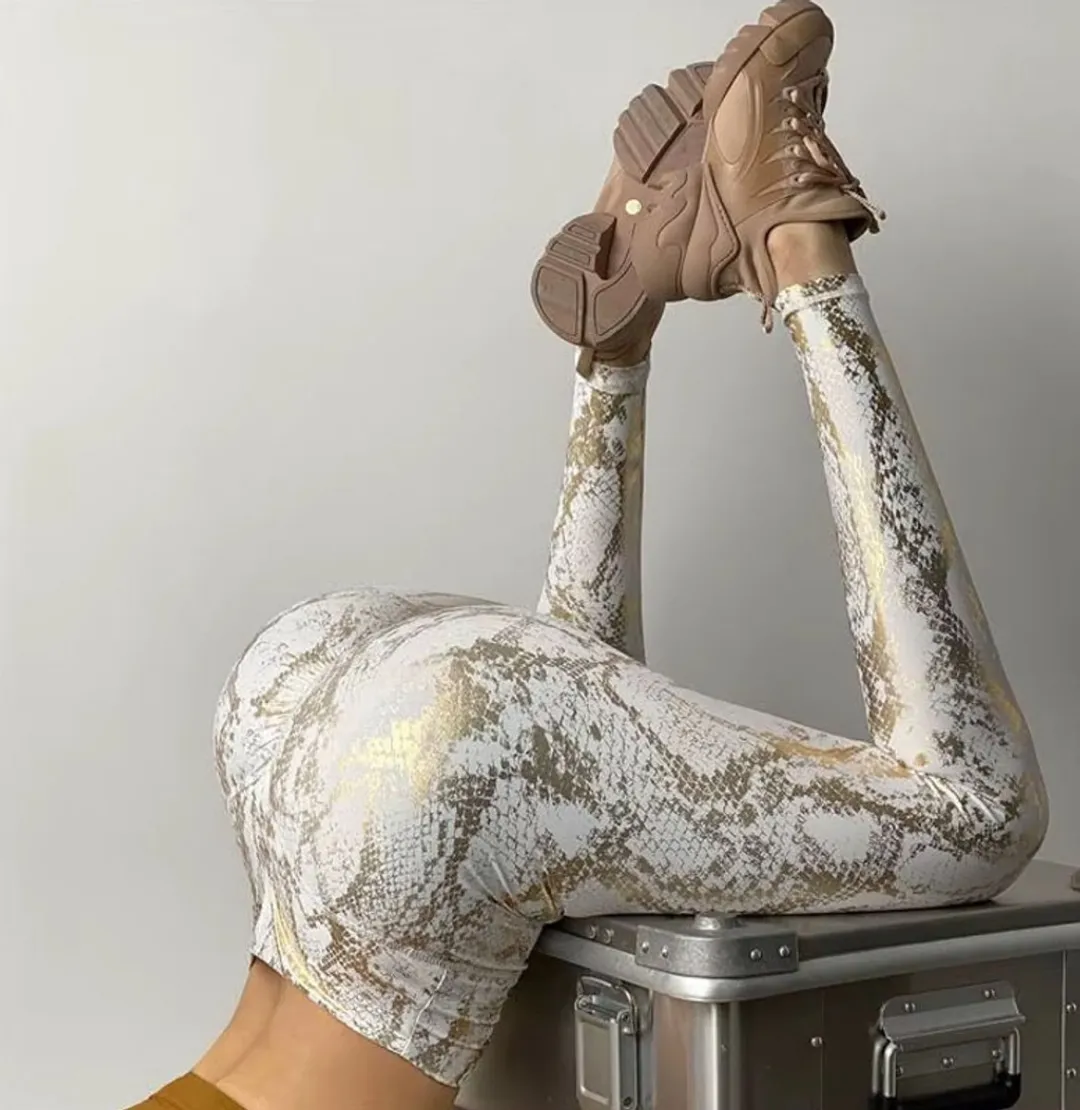 RedParrot Sexy Design Legging - Wit/Brons S