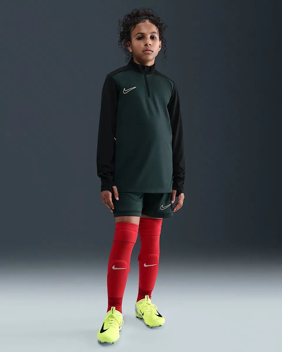 Nike Dri-Fit Academy 25 Trainingssweater Junior HJ3721-390 - Maat 152 - Donkergroen/Grijs/Zwart