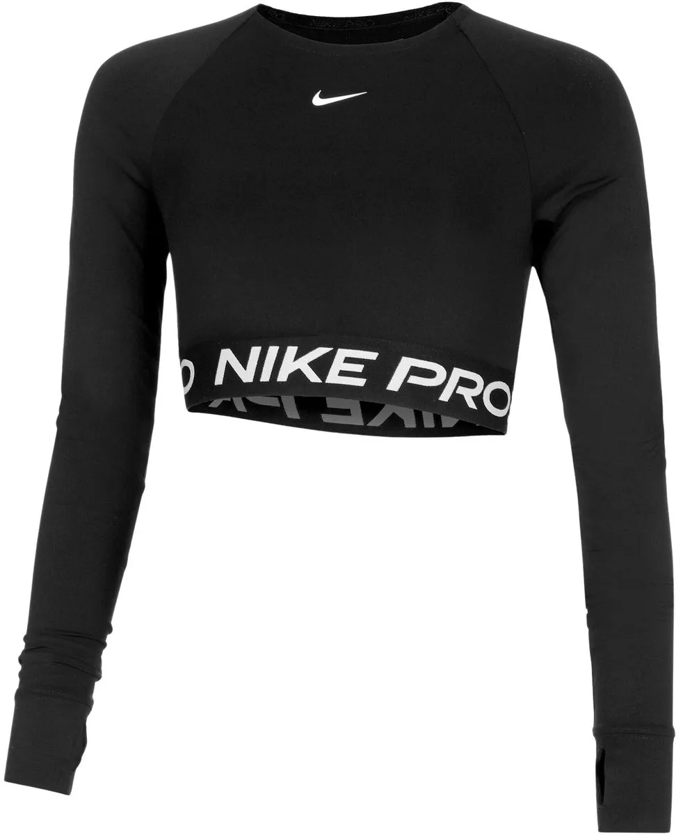 Nike Pro Dri-FIT 365 Cropped LS Shirt - Maat L - Zwart/Wit