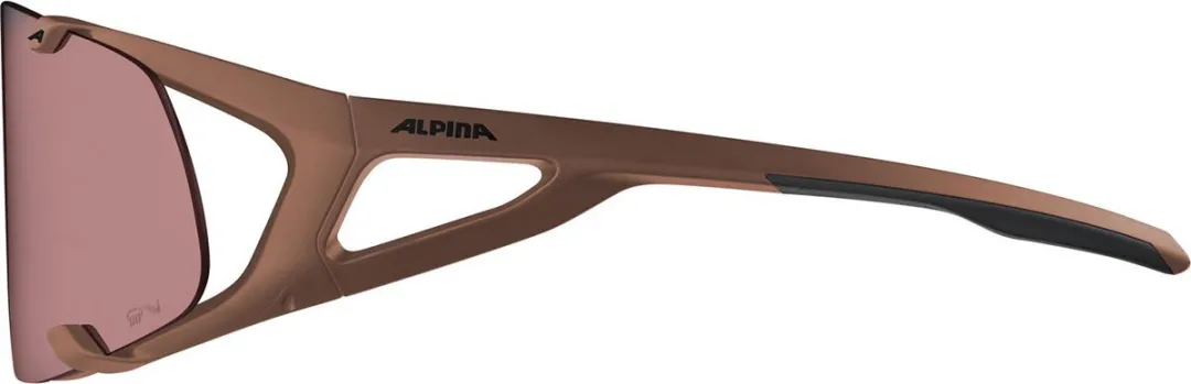 Alpina Hawkeye Q-Lite Sportbril - Bruine lenzen - Mat zwart/rood