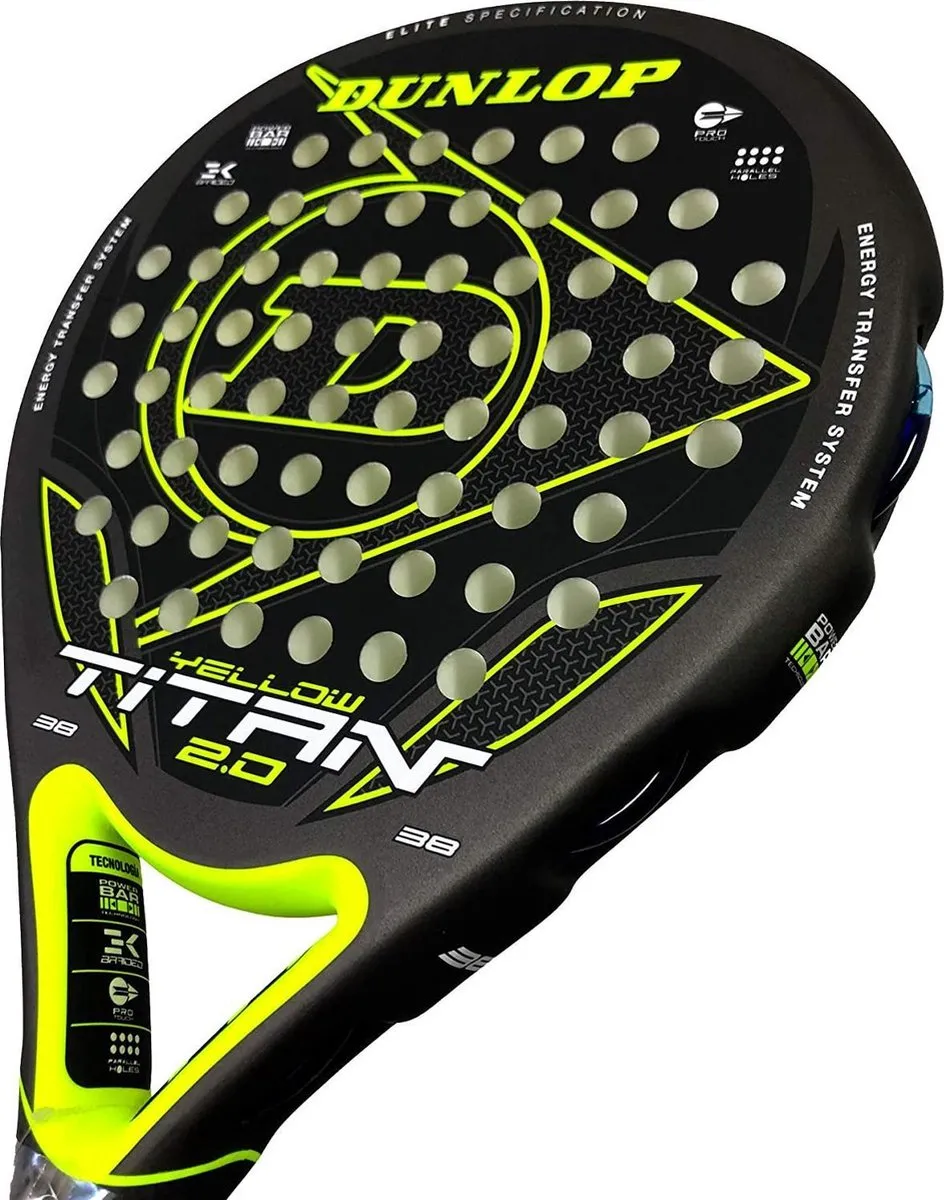 Dunlop Titan 2.0 Exclusive Padelracket - L0 - Zwart/Geel - afbeelding 6 van 6
