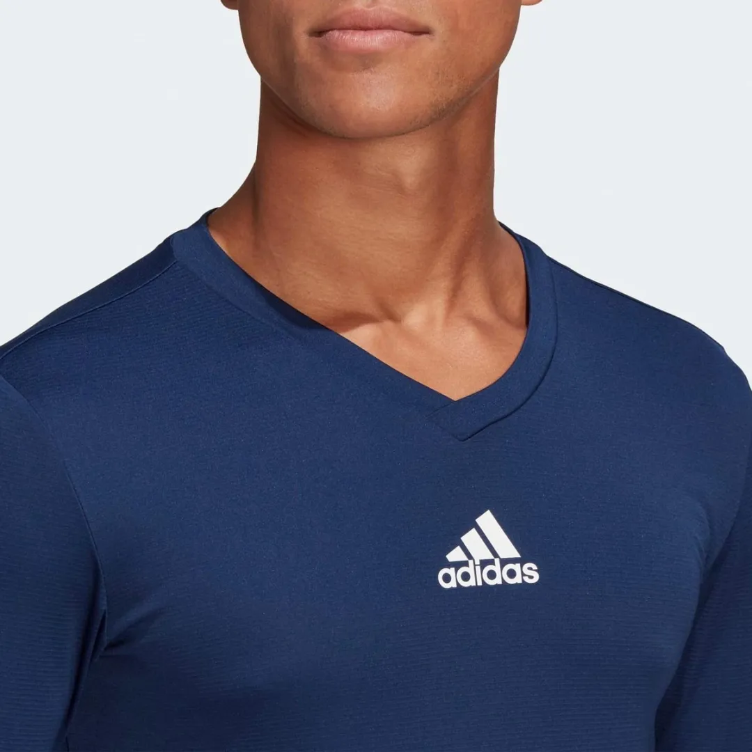 adidas Team Base Longsleeve Heren - M - Blauw/Wit