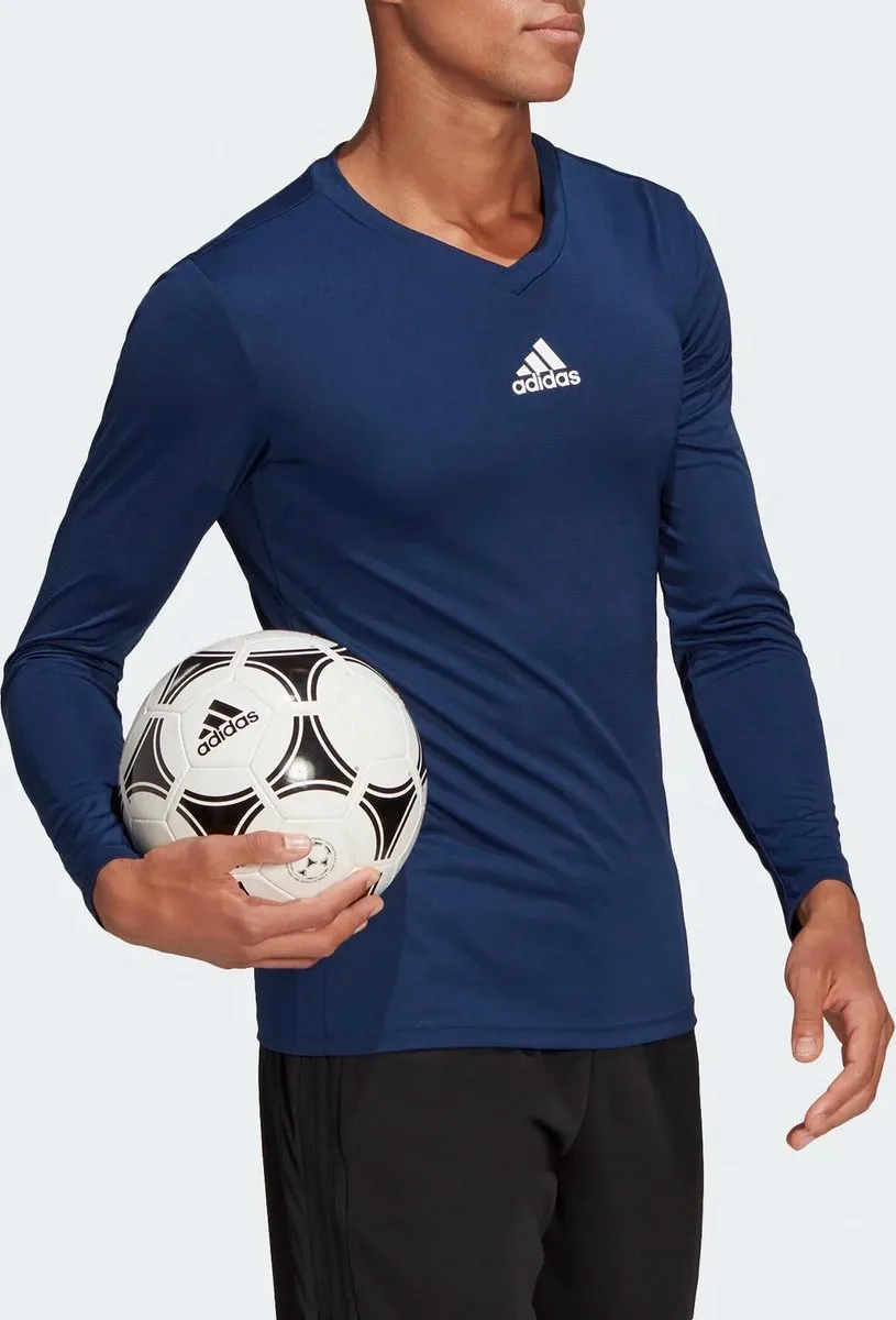 adidas Team Base Longsleeve Heren - M - Blauw/Wit