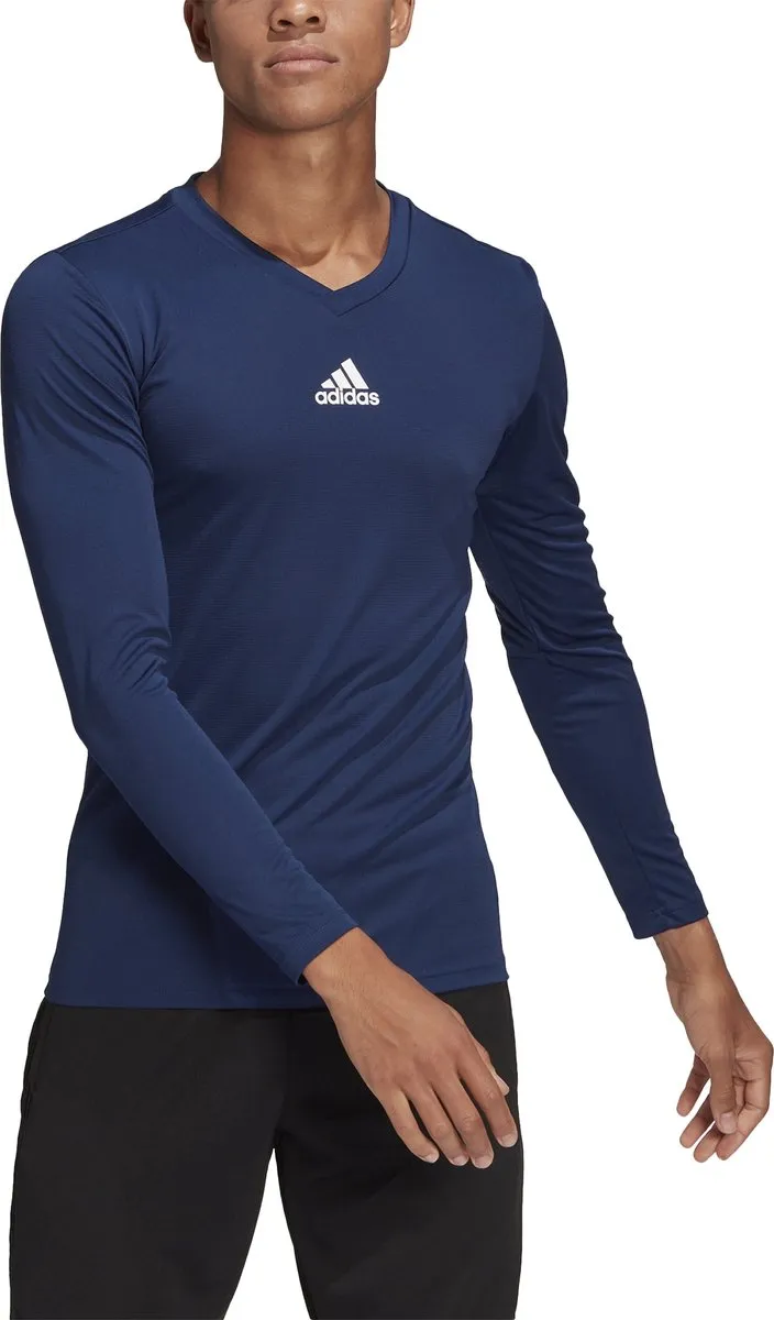 adidas Team Base Longsleeve Heren - M - Blauw/Wit