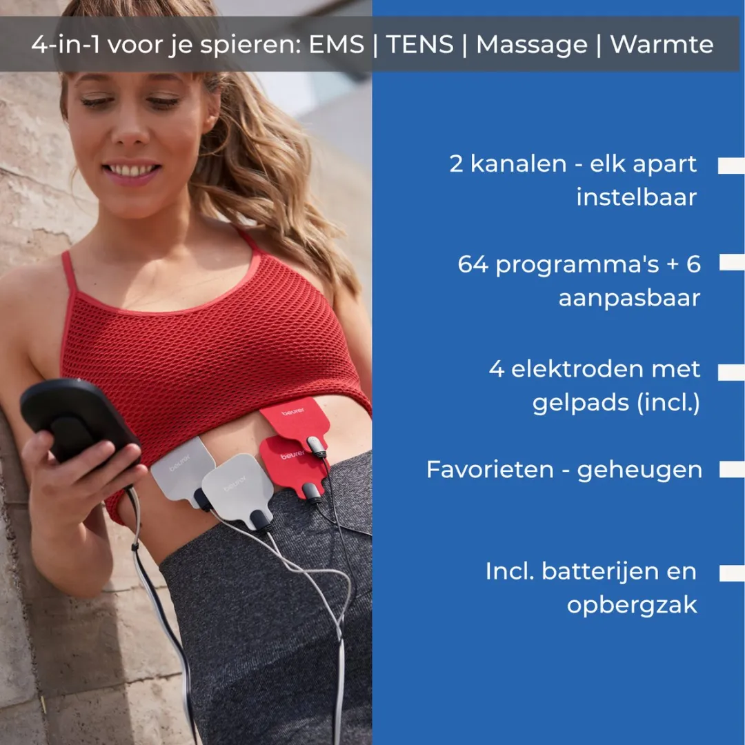 Beurer EM 59 Heat EMS/TENS Verwarmingsapparaat - 4 in 1 - Zwart - afbeelding 6 van 6