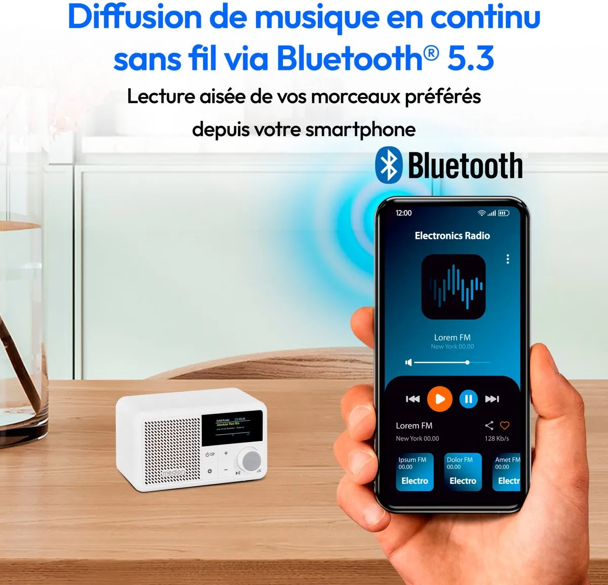Medion MD44822 Draagbare DAB+ Radio - wit - afbeelding 3 van 6