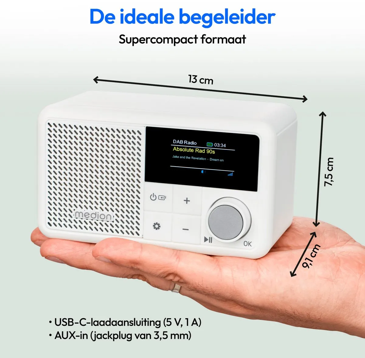 Medion MD44822 Draagbare DAB+ Radio - wit - afbeelding 2 van 6
