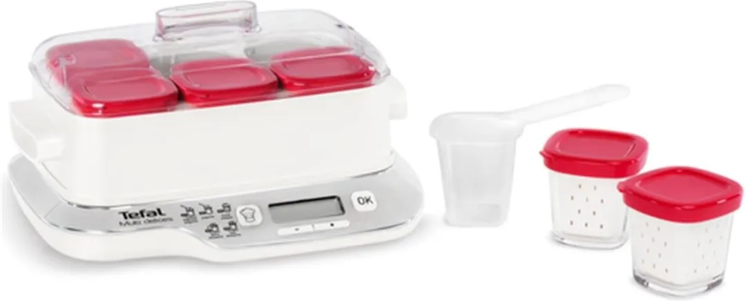 Tefal YG660132 Yoghurtmaker 600W - 6x140ml - Rood/Wit