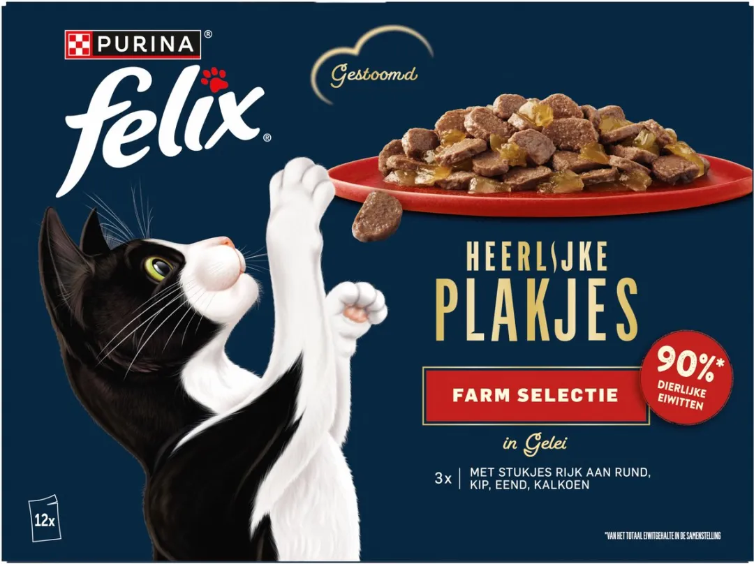 Felix Heerlijke Plakjes Farm Selectie Rund - 12x80g