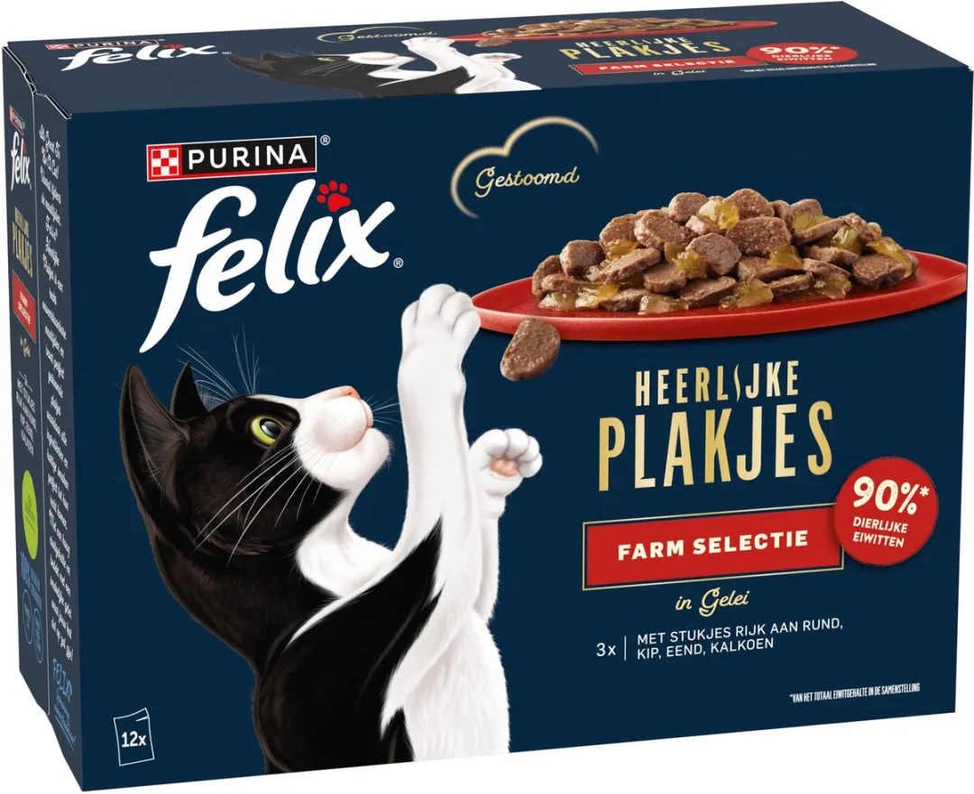 Felix Heerlijke Plakjes Farm Selectie Rund - 12x80g