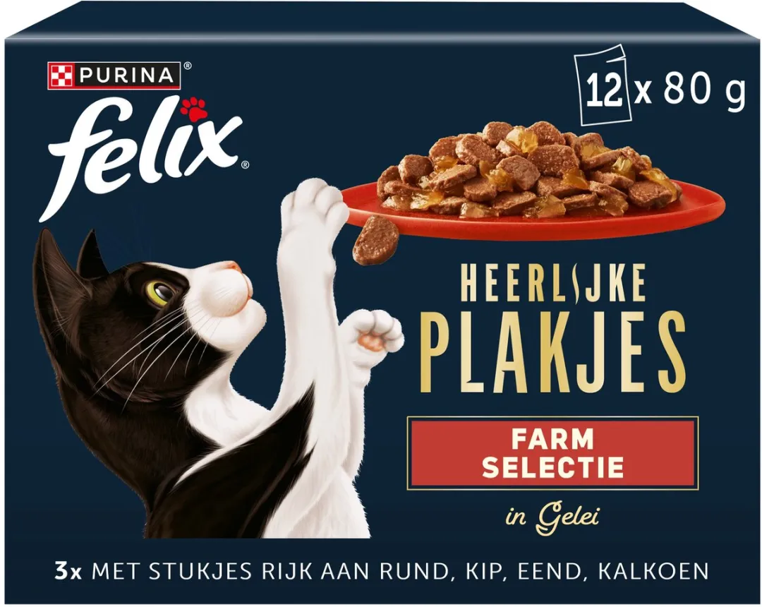 Felix Heerlijke Plakjes Farm Selectie Rund - 12x80g
