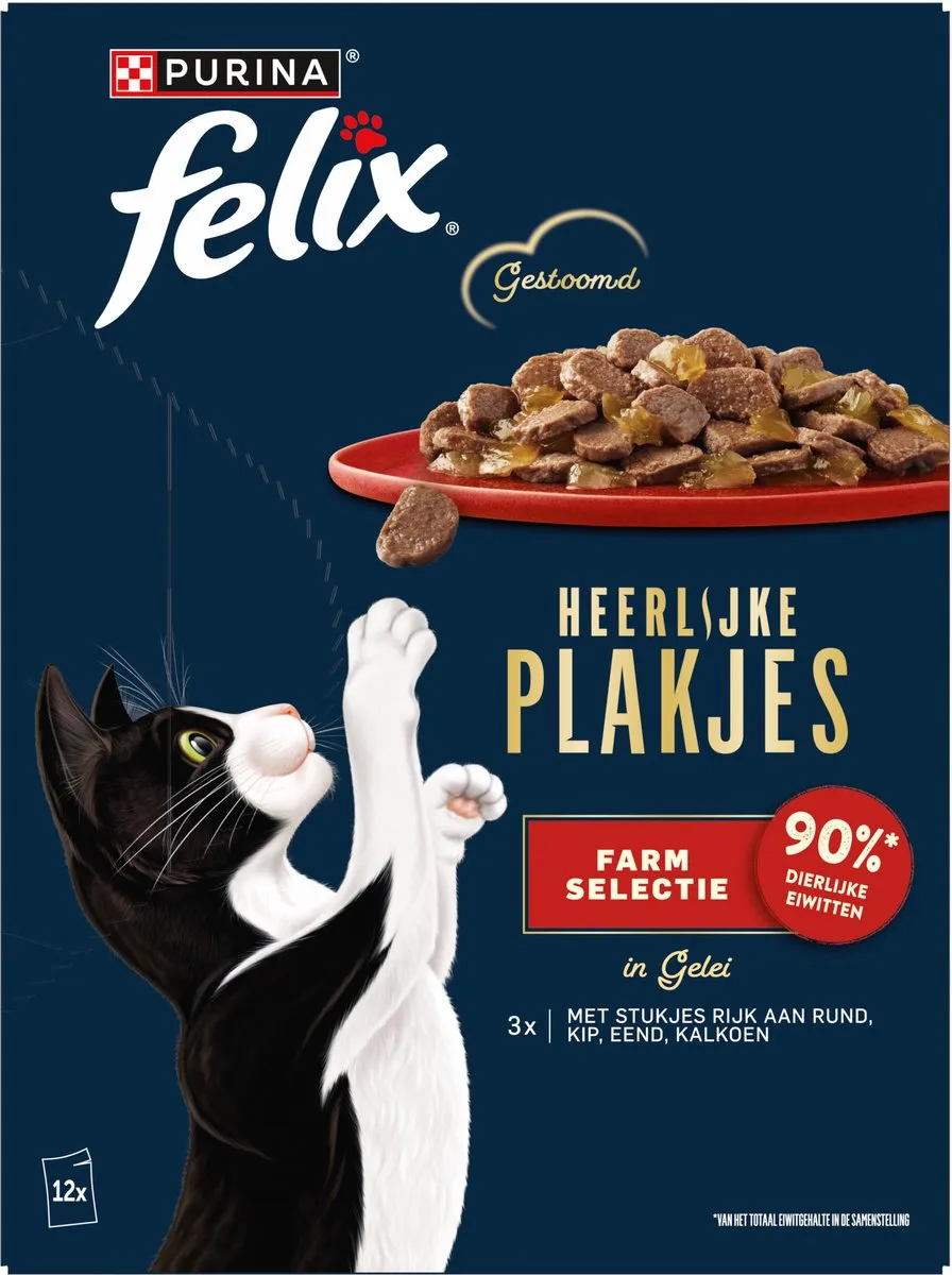 Felix Heerlijke Plakjes Farm Selectie Rund - 12x80g