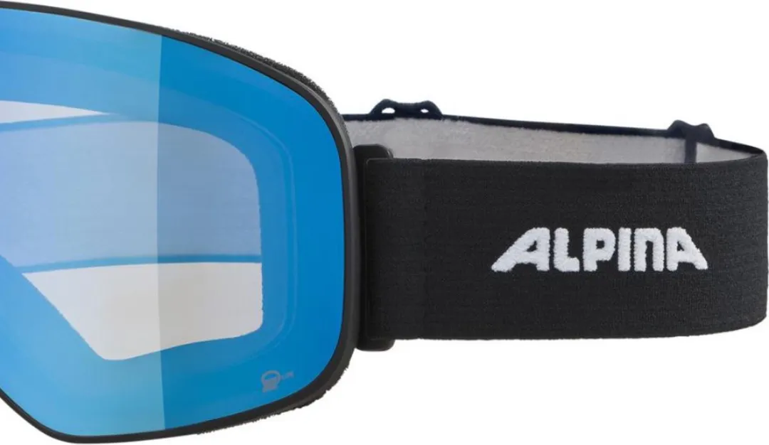Alpina Slope Q-Lite Skibril - Zwart - Blauwe Lens
