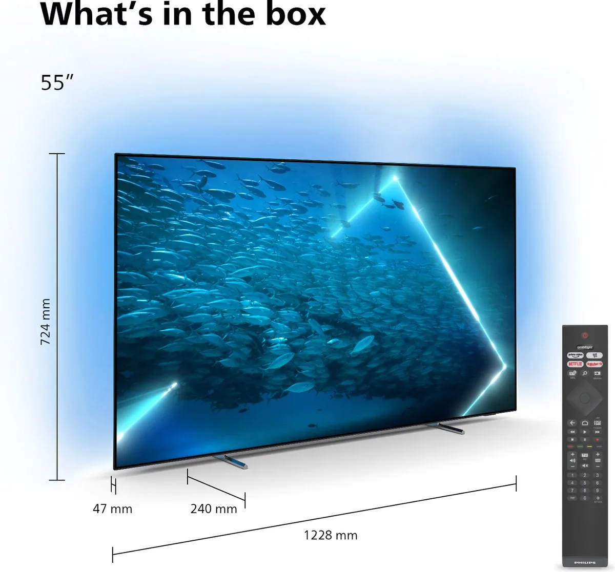 Philips 55OLED707/12 55 inch OLED TV - Metallic
