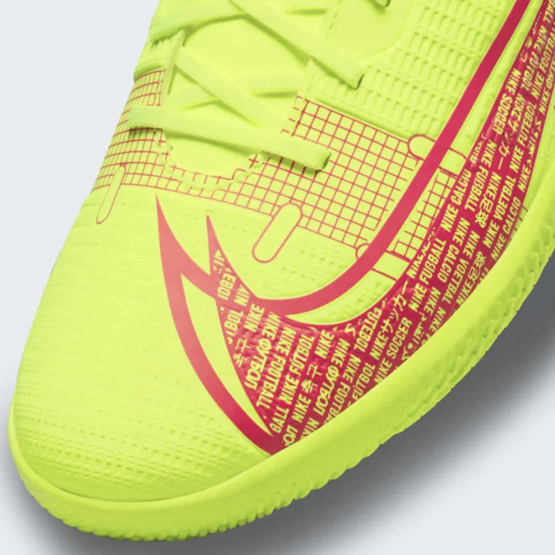 Nike Vapor 14 Club IC Gymschoen - Neongeel/Rood - Zaal - Maat 39