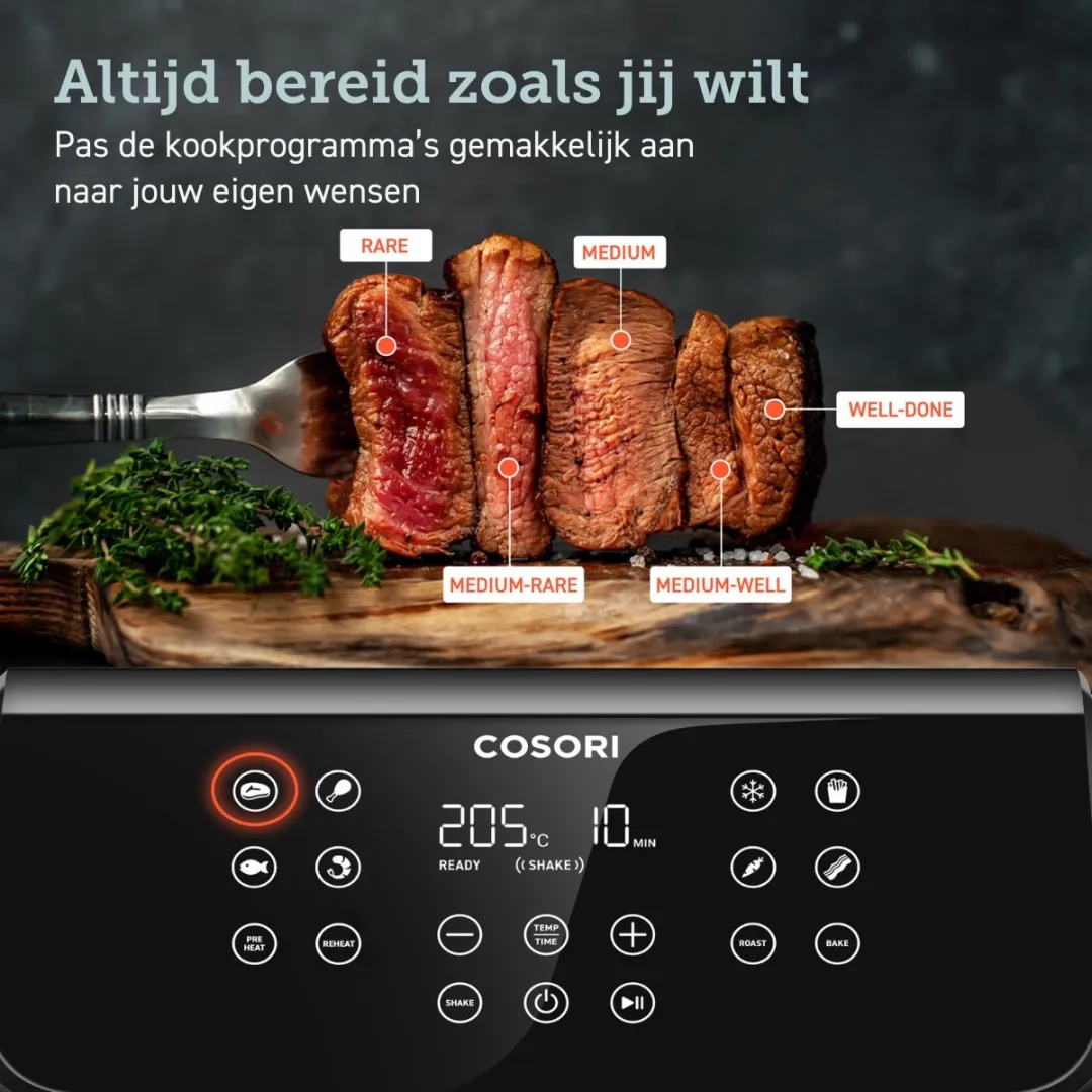 Cosori XXL Chef Edition 6.2L Airfryer - 1700W - 12 Programma's - Zwart - afbeelding 6 van 6