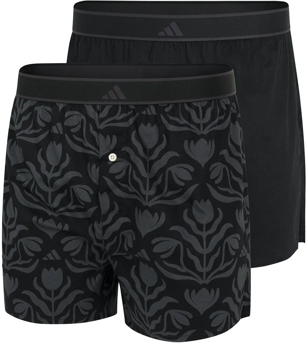 Adidas Heren Active 2P Wijde Boxershorts Basic Print - XL - Zwart
