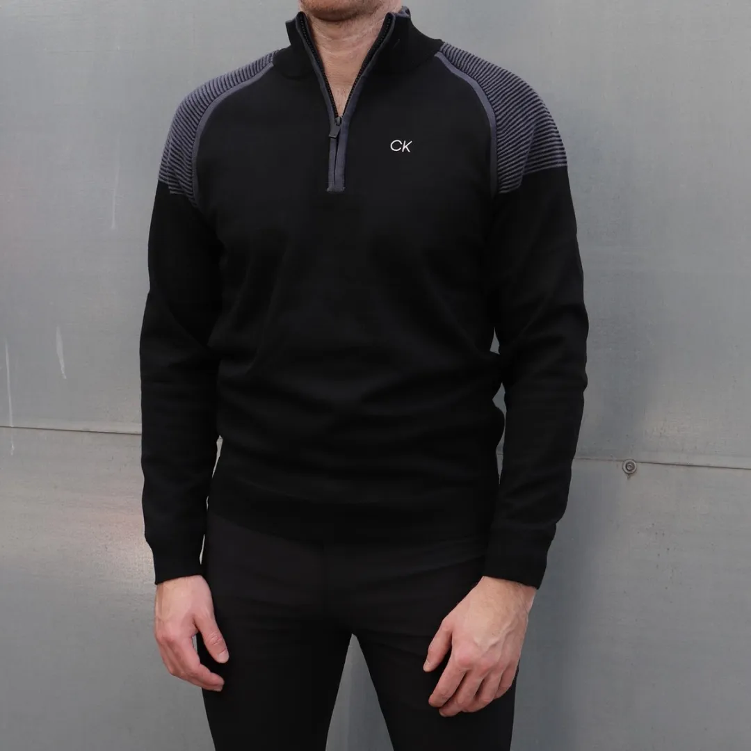 Calvin Klein Pico 1/4 Zip Sweater - Maat 44 - Zwart