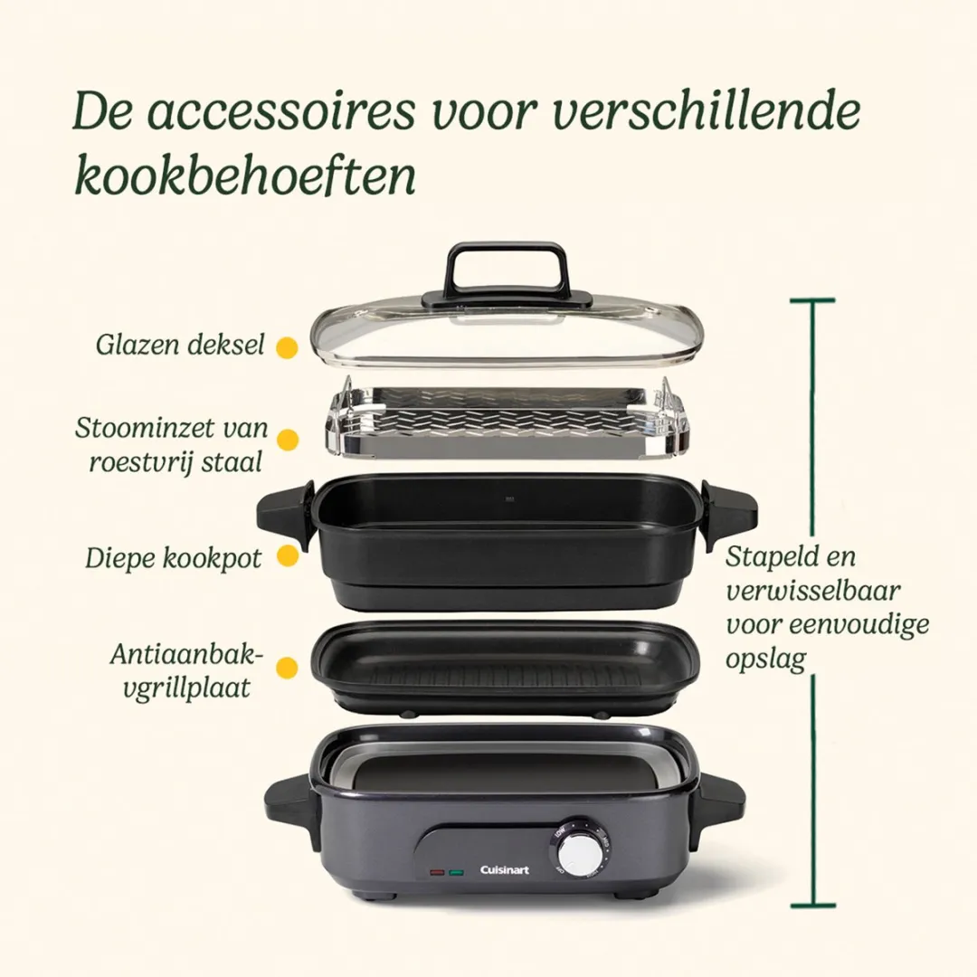 Cuisinart GRMC3E Multicooker 1400W - 12 Porties - Zilver - afbeelding 4 van 6