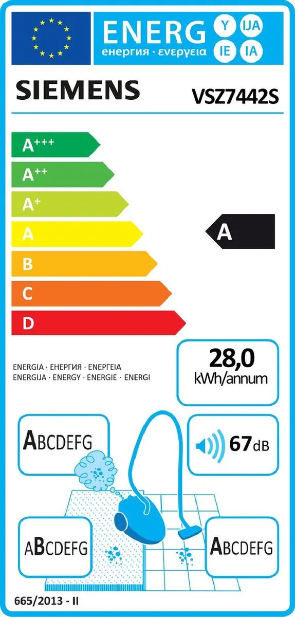 Siemens VSZ 7442 S Stofzuiger - 5L - Wit - afbeelding 2 van 6