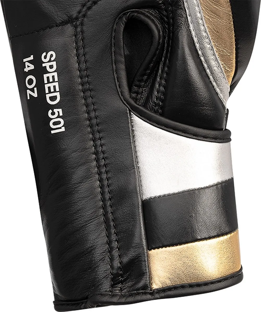 Adidas Speed 501 Bokshandschoenen 14 oz - Zwart/Goud - afbeelding 3 van 6