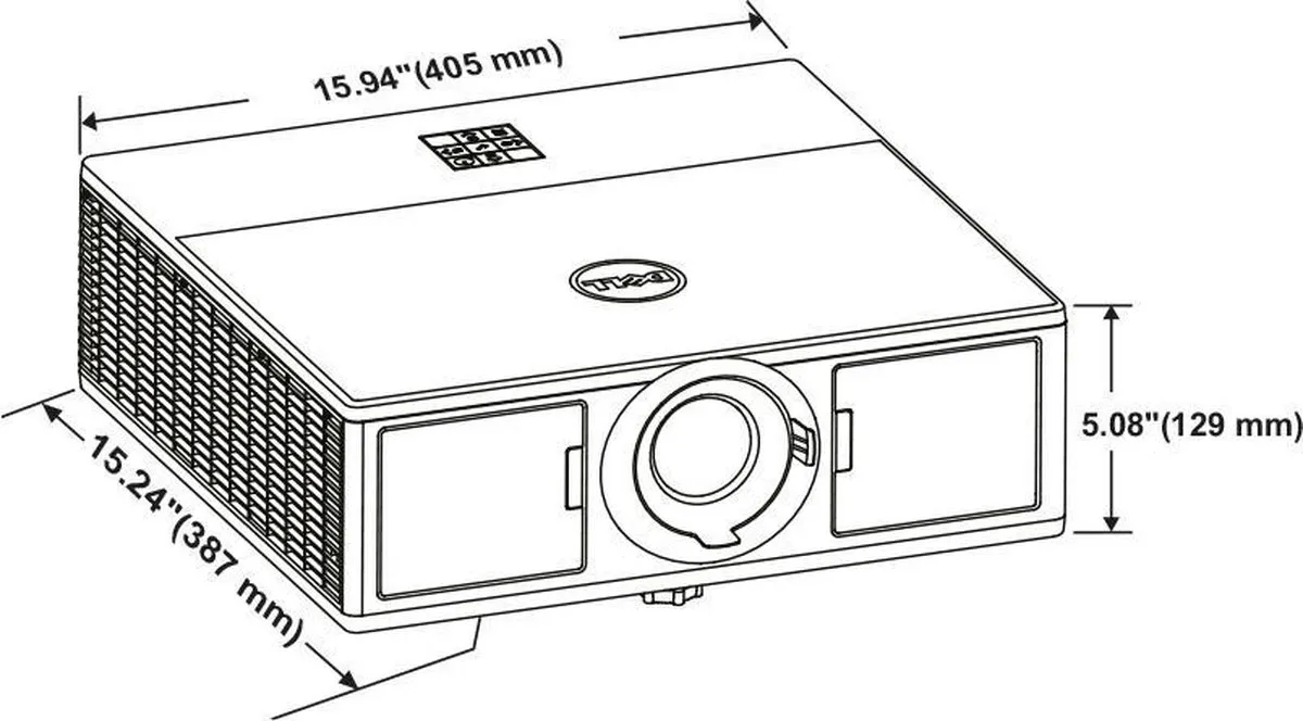 Dell Projector 7760 DLP 1080p - 5400 Lumen - Zwart