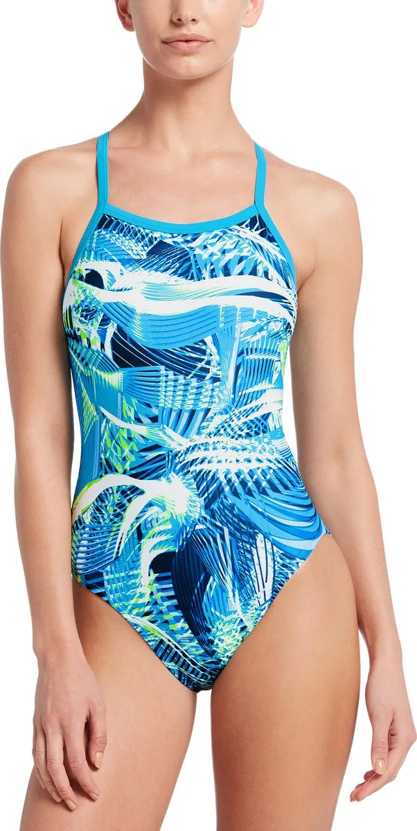 Nike Swim Whirl Crossback Zwempak 44 - Zwart