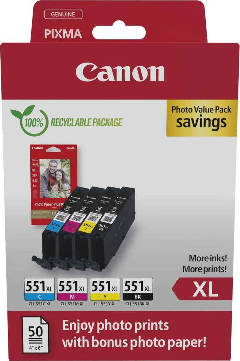 Canon CLI-551XL Inktcartridge - Zwart & Kleur