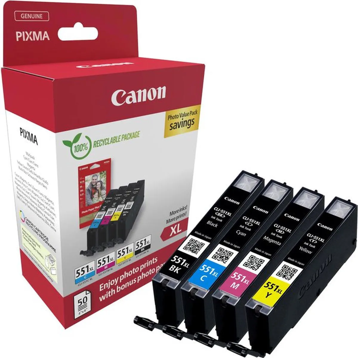 Canon CLI-551XL Inktcartridge - Zwart & Kleur