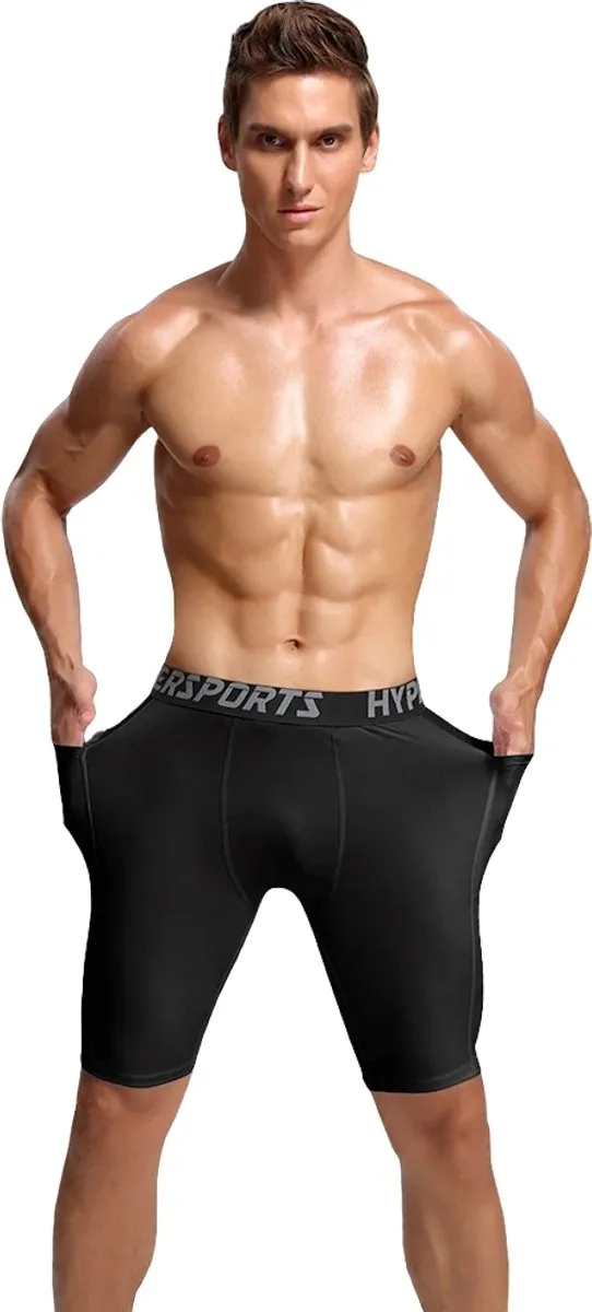 RedParrot Elastische Sportbroek Heren - Korte Joggingbroek L - Zwart - afbeelding 6 van 6
