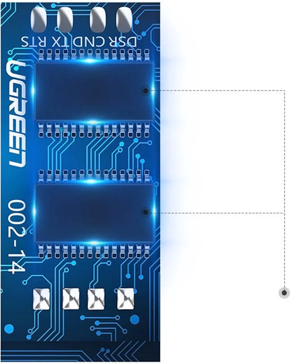 Ugreen CM204 USB naar Ethernet RJ45-adapter 1,5m - Zwart