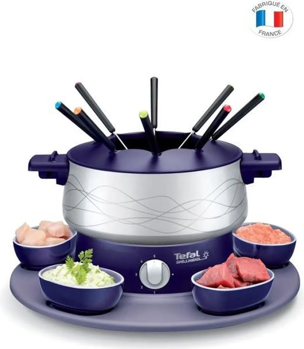 Tefal Color Simply Invents Fondueset EF351412 - 8 Personen - 1.5L - Zilver/Blauw - afbeelding 6 van 6