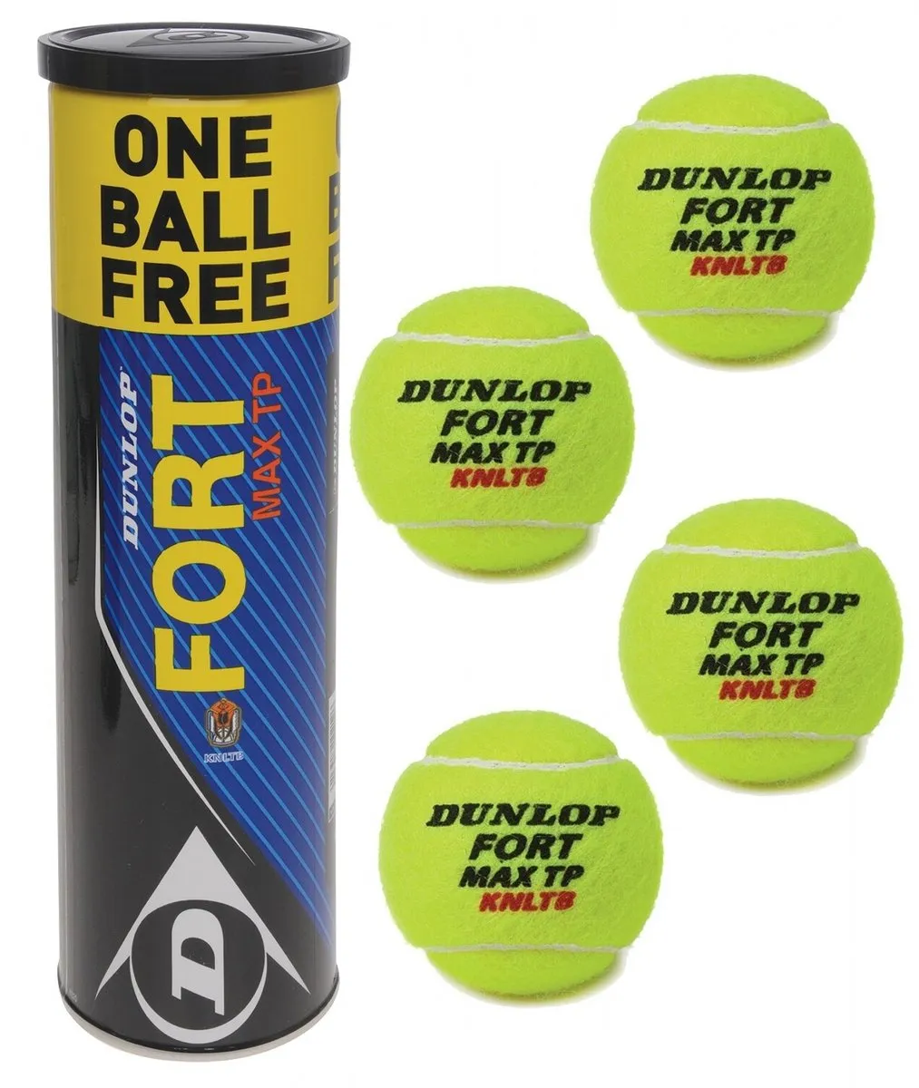 Dunlop Fort Max Tp 3+1 Tennisballen - 4 Stuks - Geel