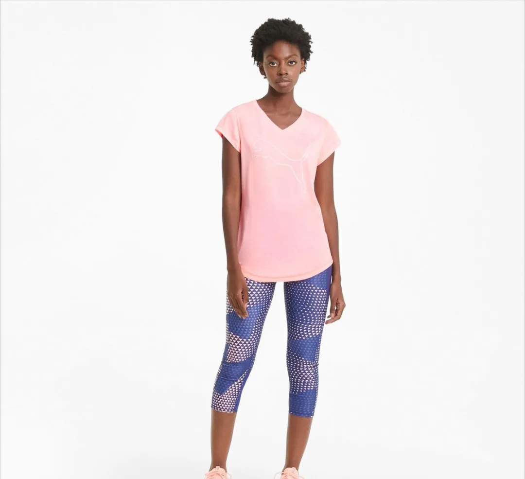 PUMA Train Favorite Heather Cat Sportshirt - Licht Roze