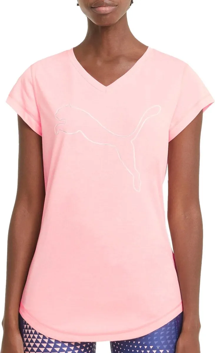 PUMA Train Favorite Heather Cat Sportshirt - Licht Roze