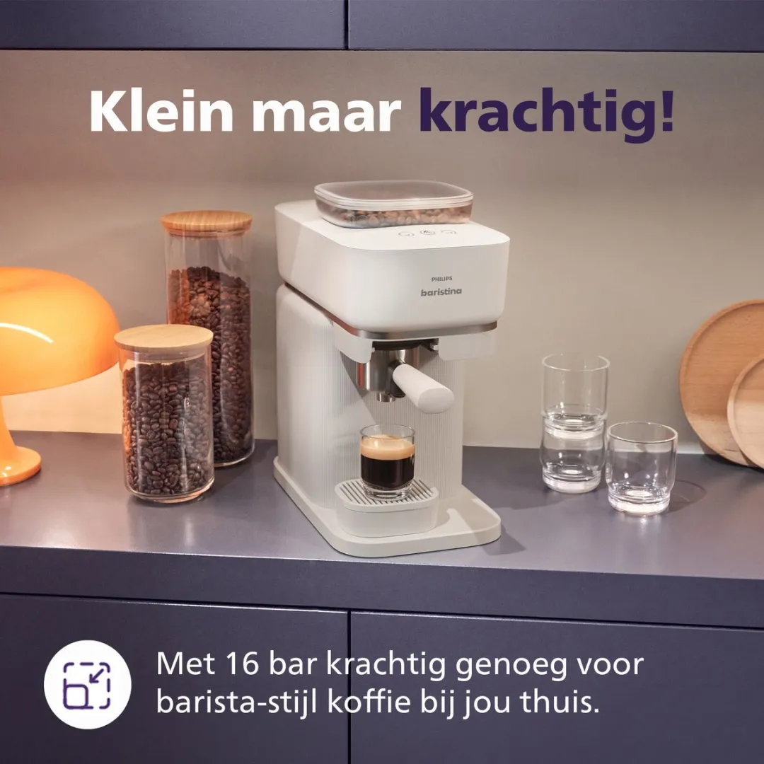 Philips Baristina BAR305/00 Semi-Automatische Espressomachine - Wit - afbeelding 6 van 6