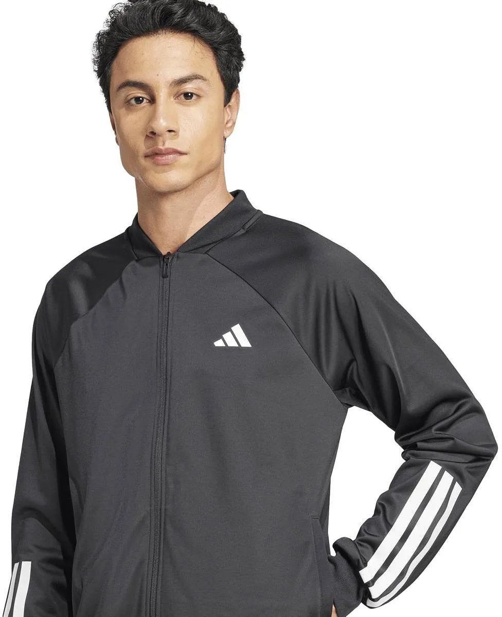 Adidas 3-Stripes Knitted Trainingsjas Heren M - Zwart/Wit