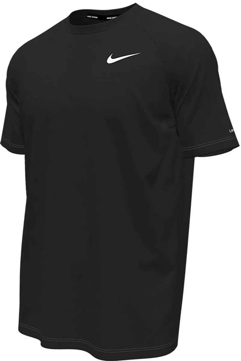 Nike Essential Short Sleeve Hydroguard Heren Zwemshirt L - Zwart