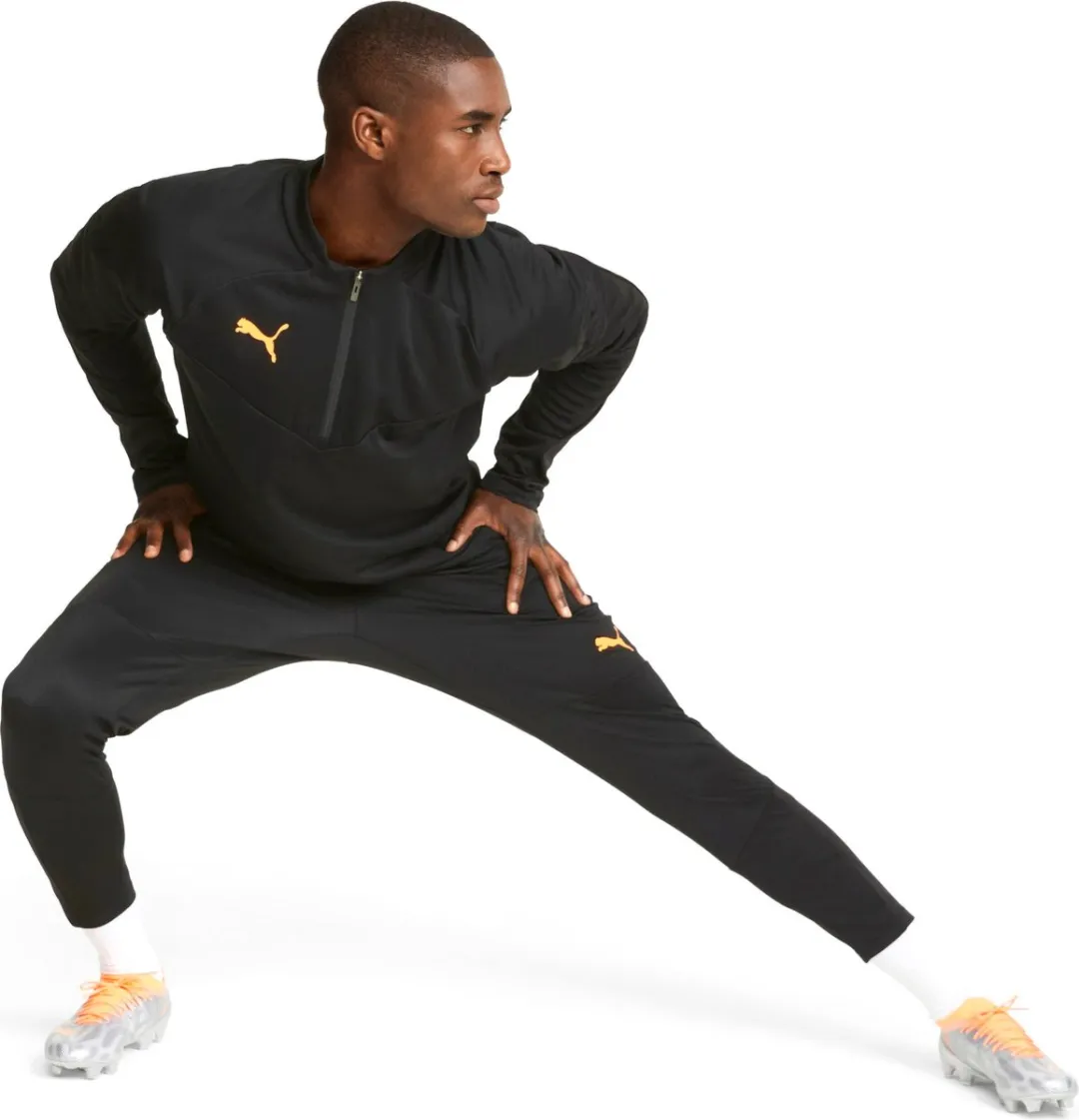 PUMA individualFINAL 1/4 Zip Sporttrui M - Zwart/Oranje