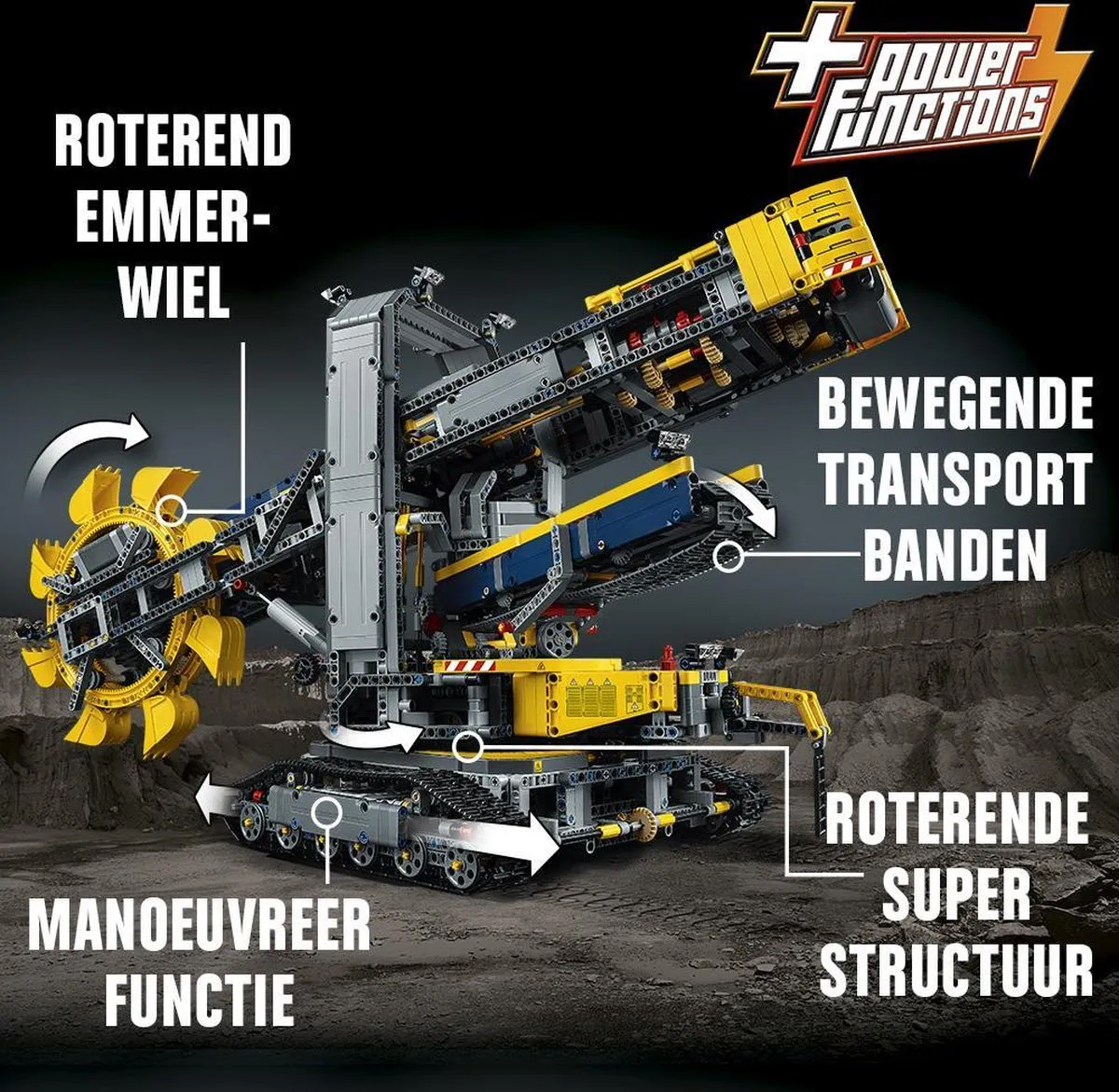 LEGO Technic Emmerwiel Graafmachine 42055 - 3929 Stukken - afbeelding 3 van 6