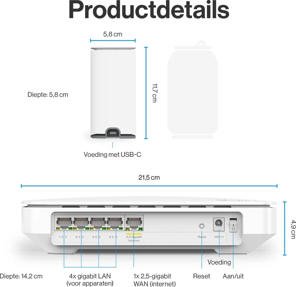 Linksys Velop Micro Mesh 6 WiFi 6 Router - 2 Stuks Wit