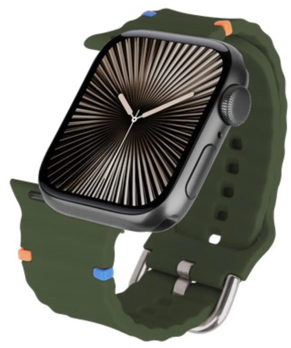 Just in Case Apple Watch ActiveFlex Horlogeband - Khaki - afbeelding 4 van 6