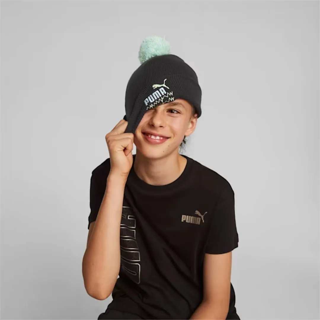 PUMA Kids Muts met Pompon - One Size - Zwart