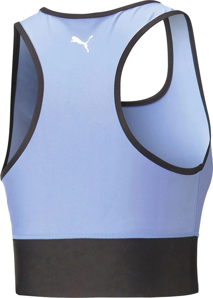 PUMA Fit Eversculpt Skimmer Trainingstop Dames - XS - Lichtblauw/Zwart