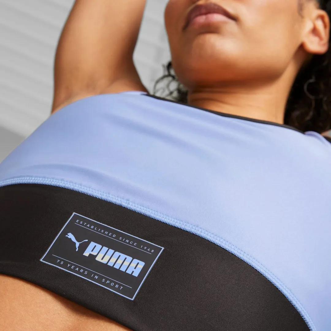 PUMA Fit Eversculpt Skimmer Trainingstop Dames - XS - Lichtblauw/Zwart