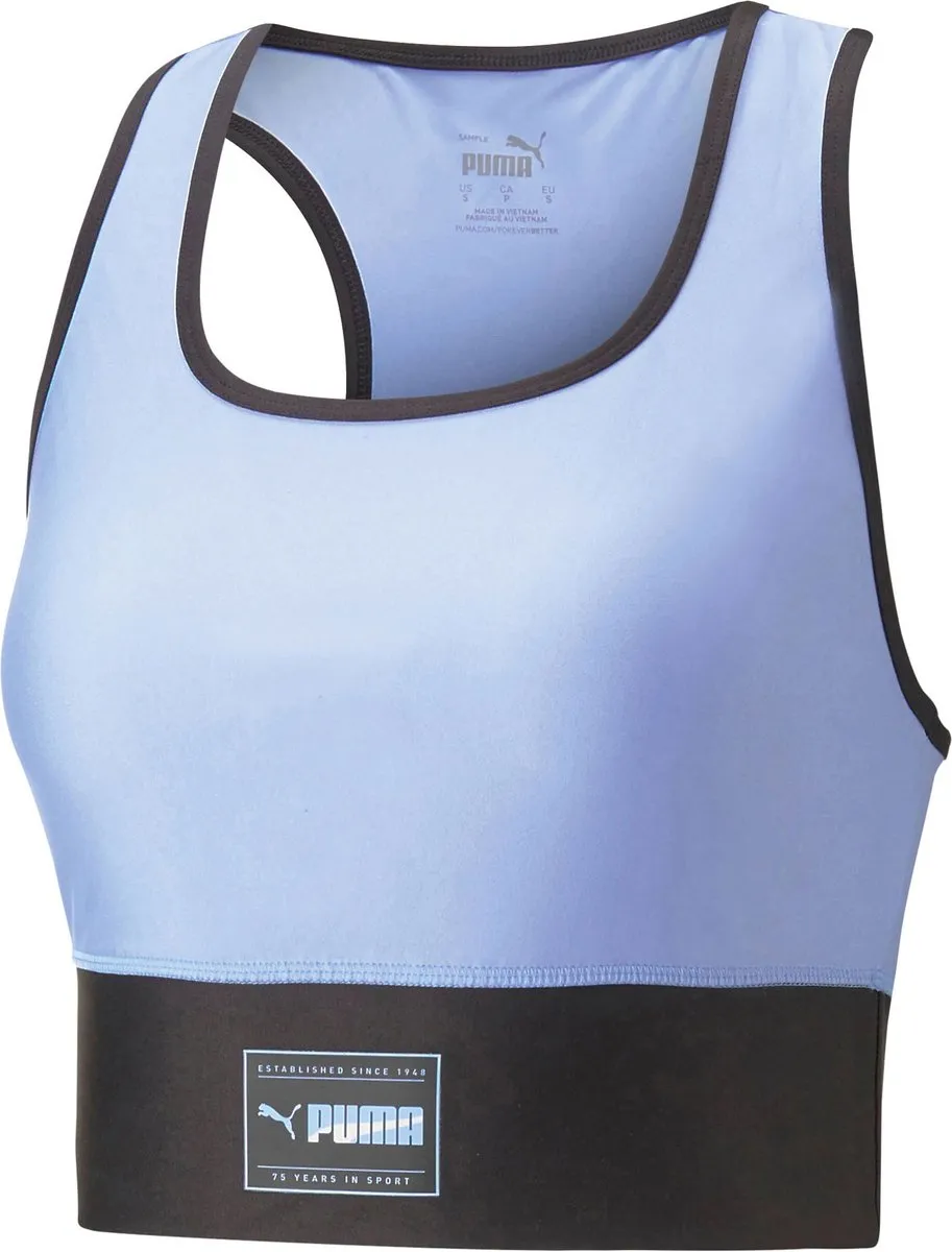 PUMA Fit Eversculpt Skimmer Trainingstop Dames - XS - Lichtblauw/Zwart