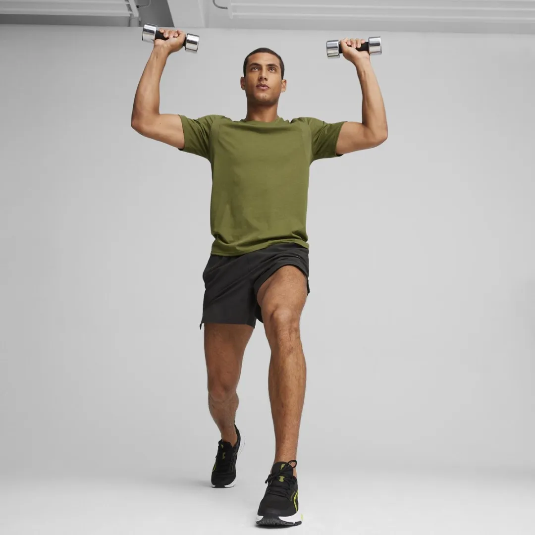 PUMA Fit Triblend Ultralight T-shirt Heren - Olive Green