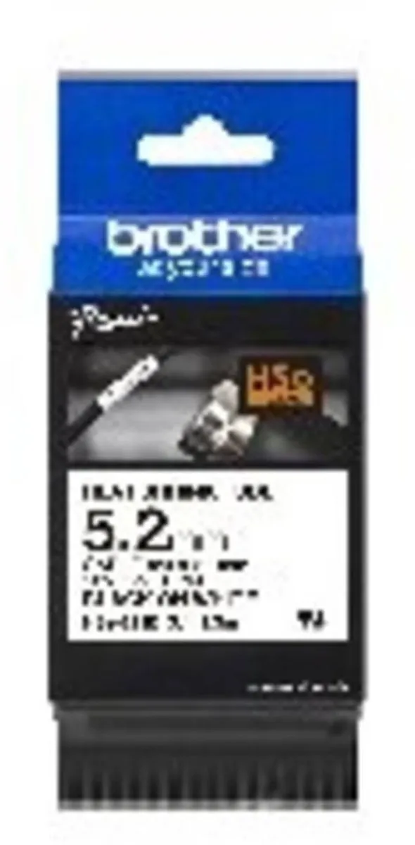 Brother HSE211E Labeltape Krimpkous - Wit/Zwart 5.2mm 1.5m