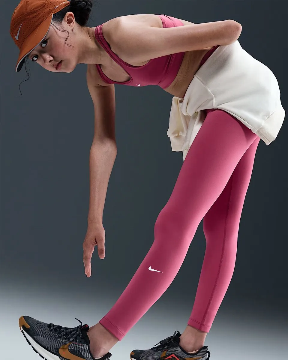 Nike Dri-FIT Tights FZ5605-634 - Trainingslegging Meisjes XL - Rood