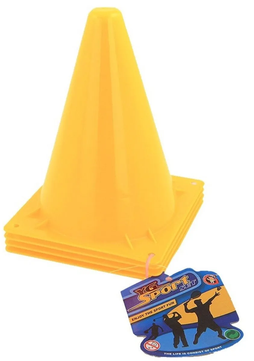 Jonotoys Sportvoetbal Pionnen Set 16 Stuks - Geel 20cm